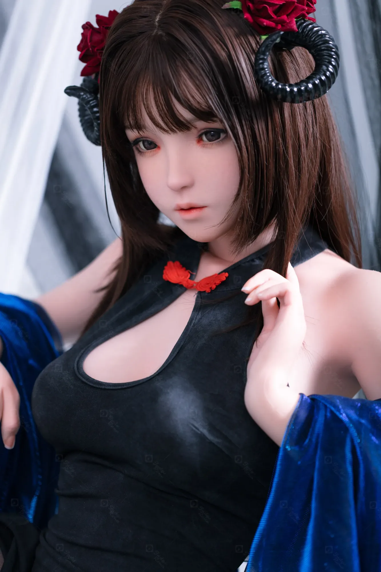JR | Kiko - 4Ft 10(148cm) Japanese Black Devil Silicone Sex Doll view 8