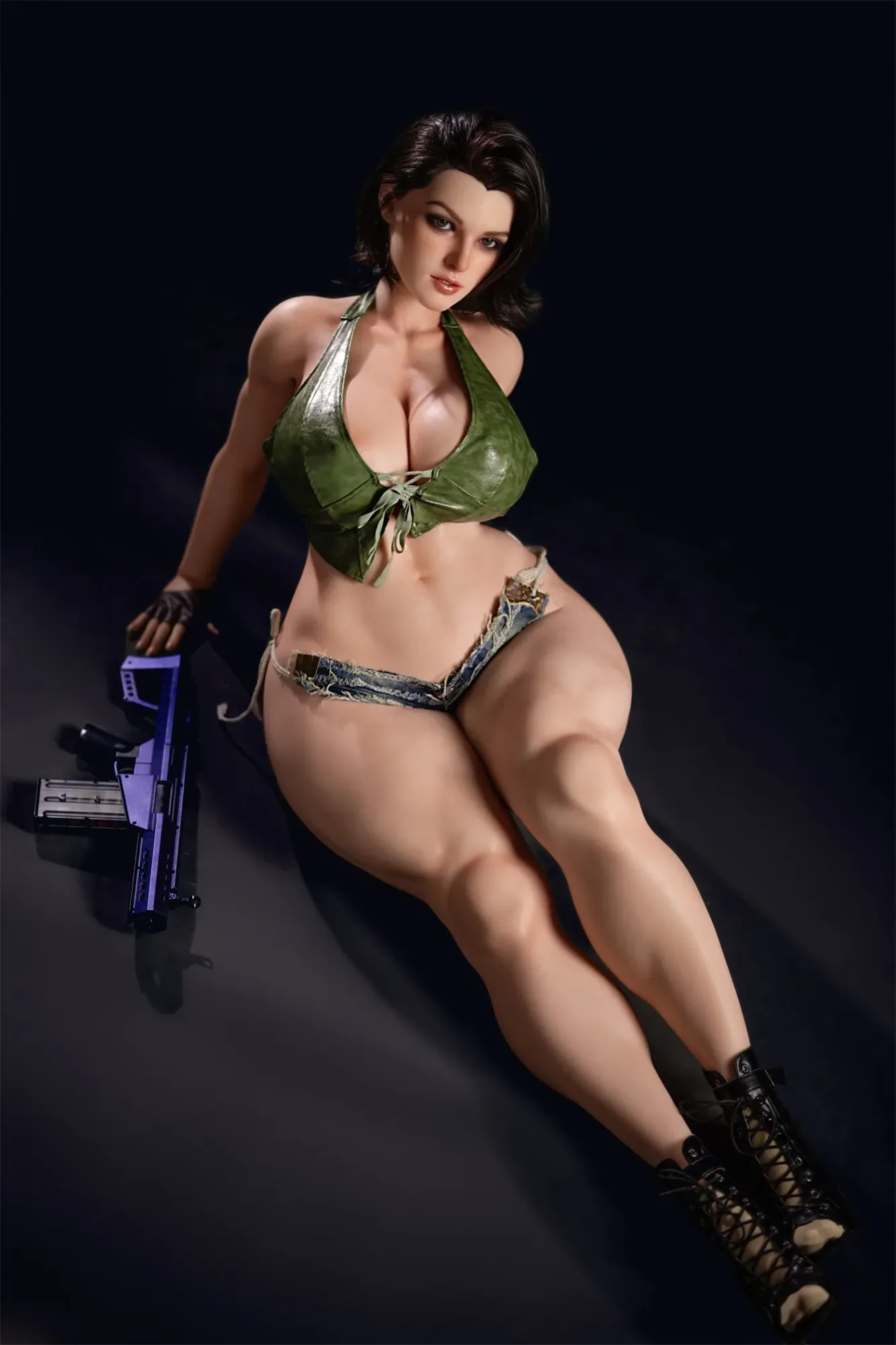 6YE | Mercy -5ft 5/165cm Muscular, Curvy Silicone Sex Doll with Gun-Wielding Poses view 7