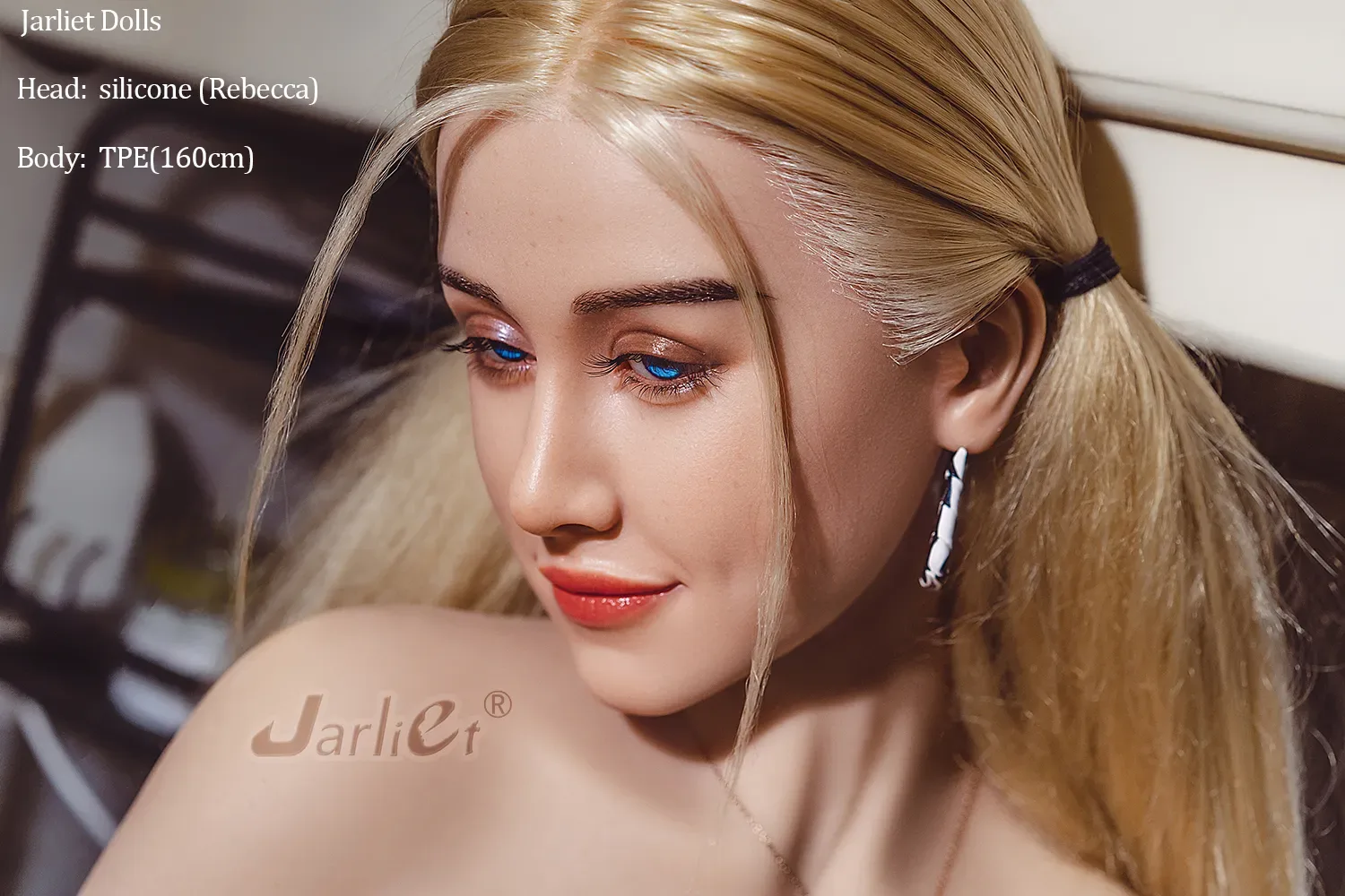 Jarliet丨Rebecca -5ft 2/160cm Skinny Silicone Head+TPE Body Sex Doll view 6