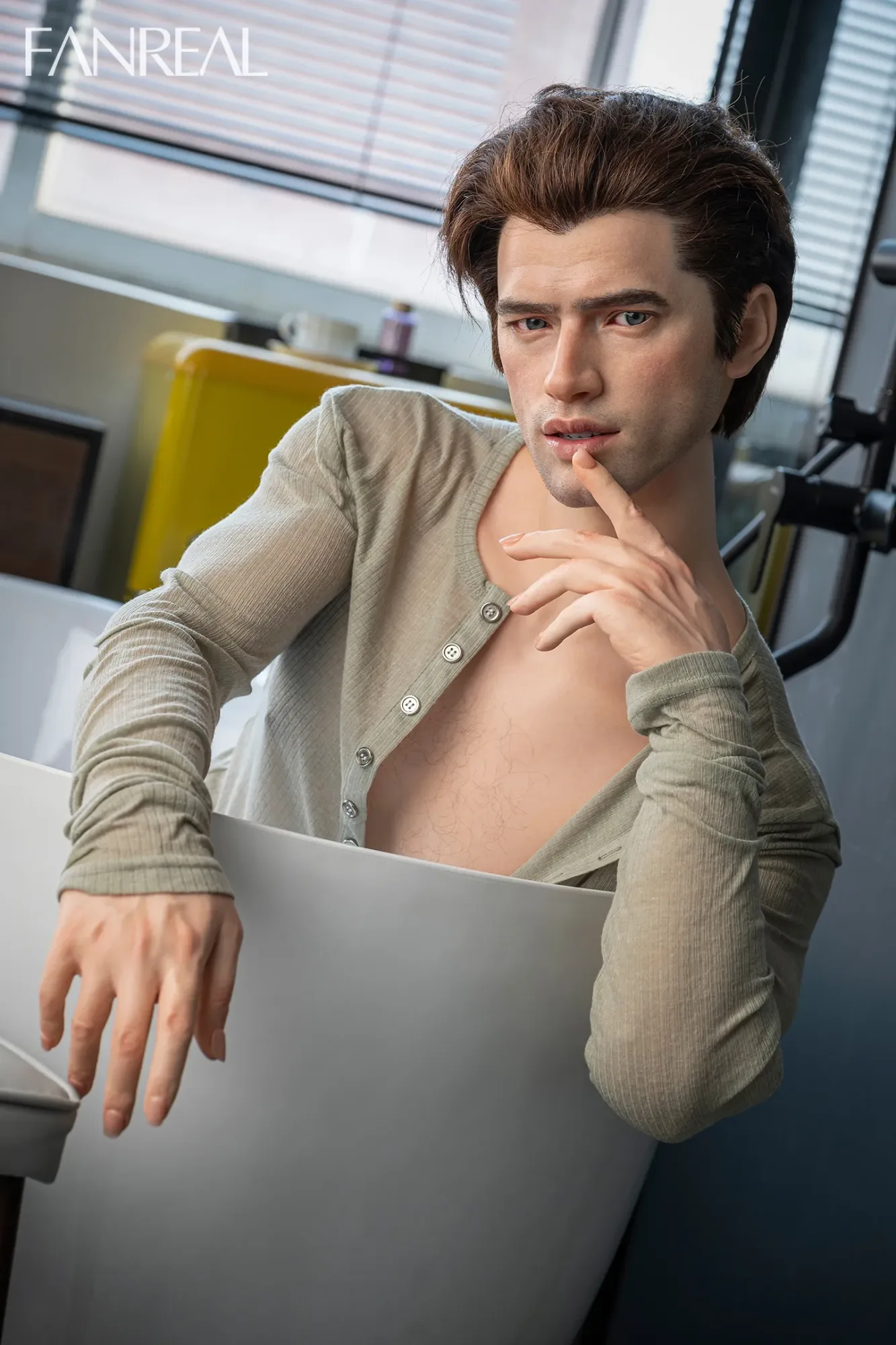 FanReal | Carter -5ft 8/173cm Slicked Back Hair Male Silicone Sex Doll view 4
