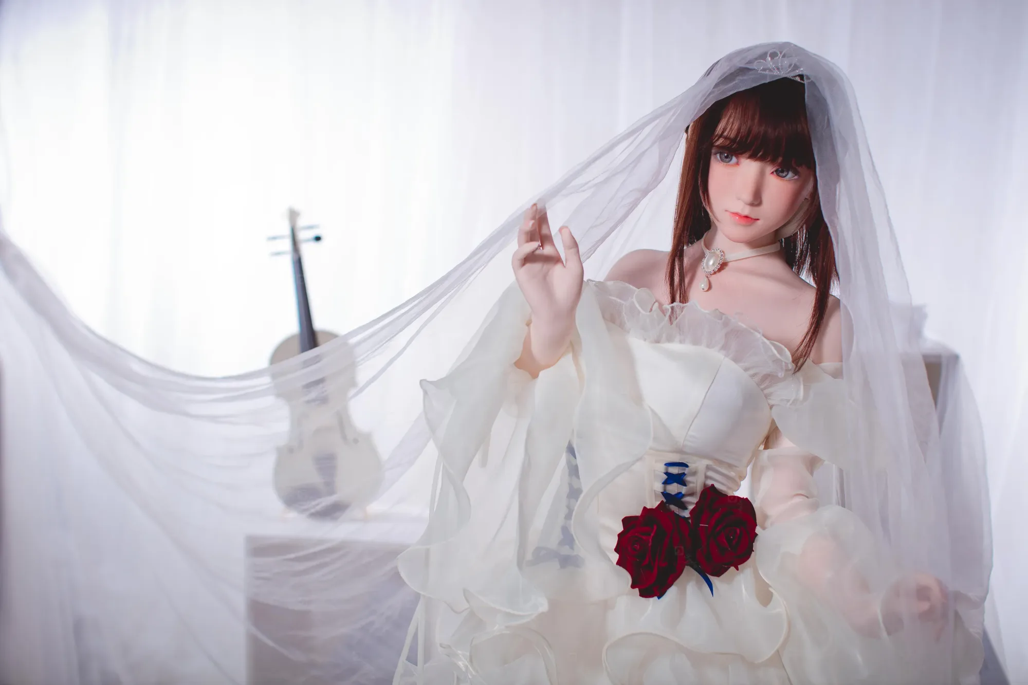 JR | Yuki - 4Ft 10(148cm) Wedding Dress Girl Silicone Sex Doll view 6