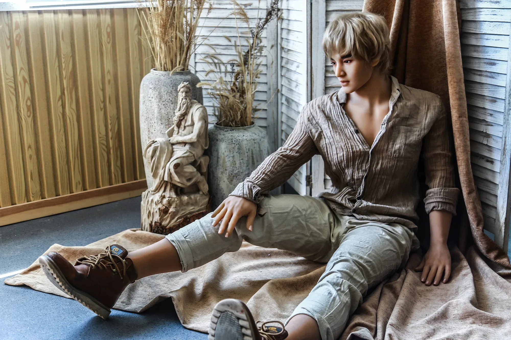 Qita丨 5ft10/180cm Blond Male TPE Sex Doll- Ton view 3