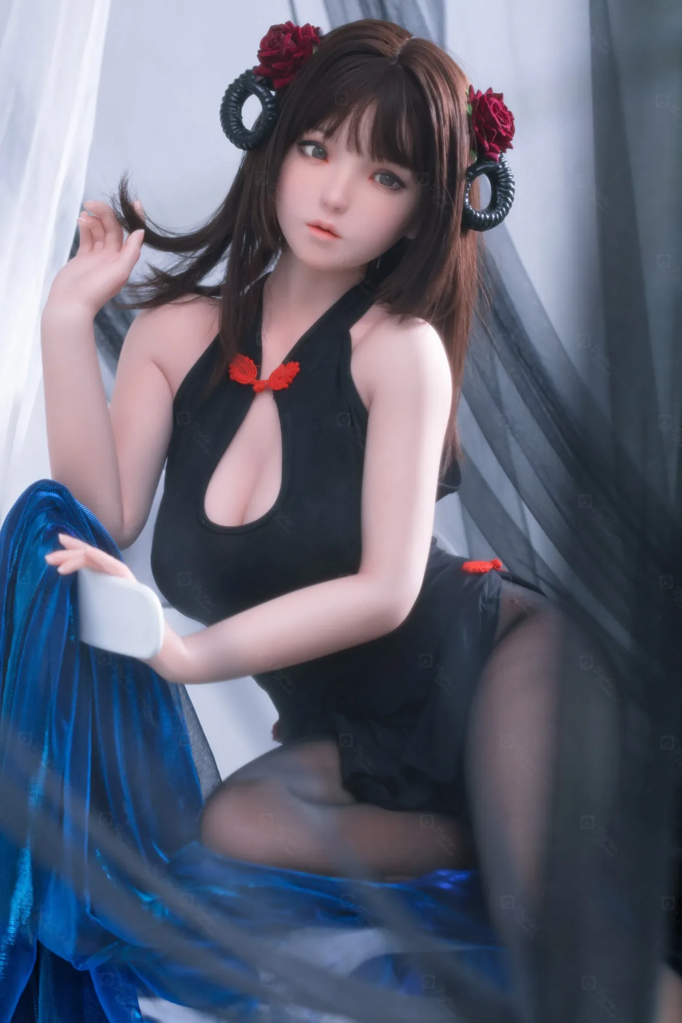JR | Kiko - 4Ft 10(148cm) Japanese Black Devil Silicone Sex Doll view 2