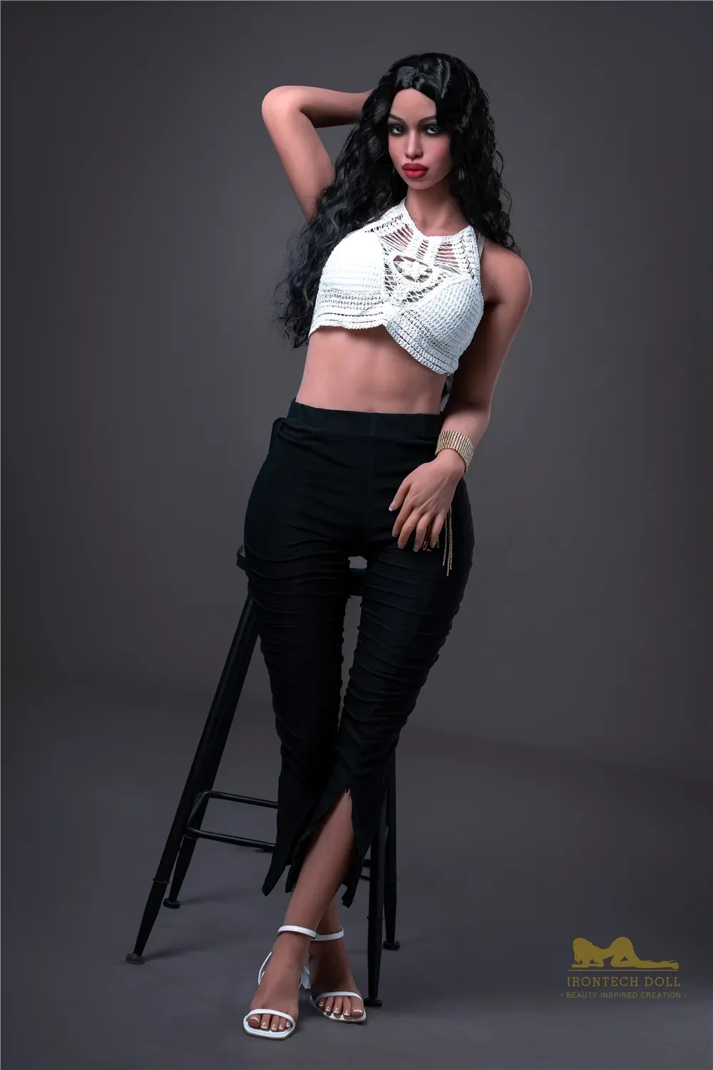 Irontech | Lora 5ft 7 /171cm Beautiful With Black Long Curly Hair Sex Doll view 4