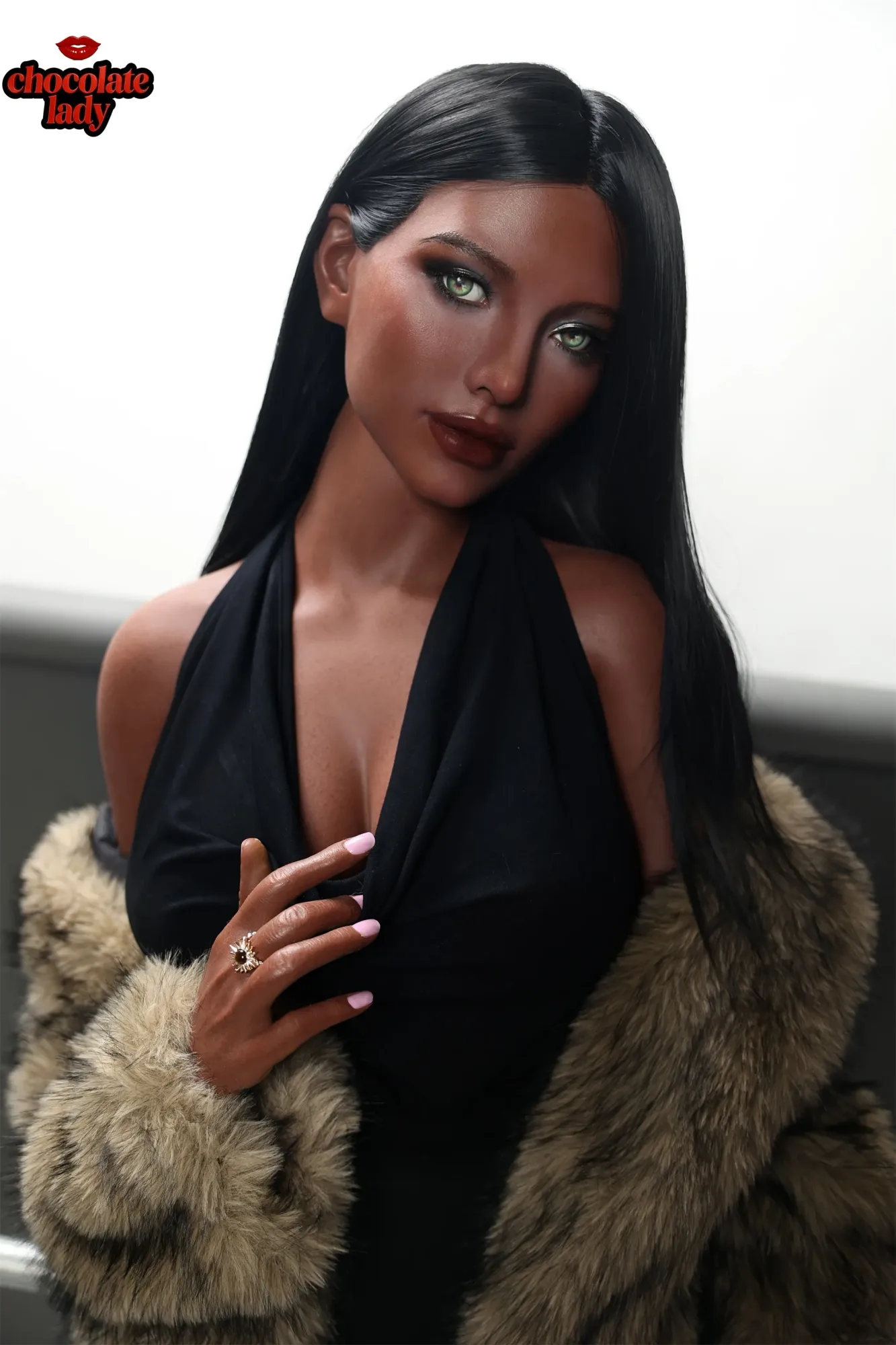 Chocolate Lady | Naomi- 5ft4/166cm E Cup Black/Ebony Silicone Sex Doll view 2