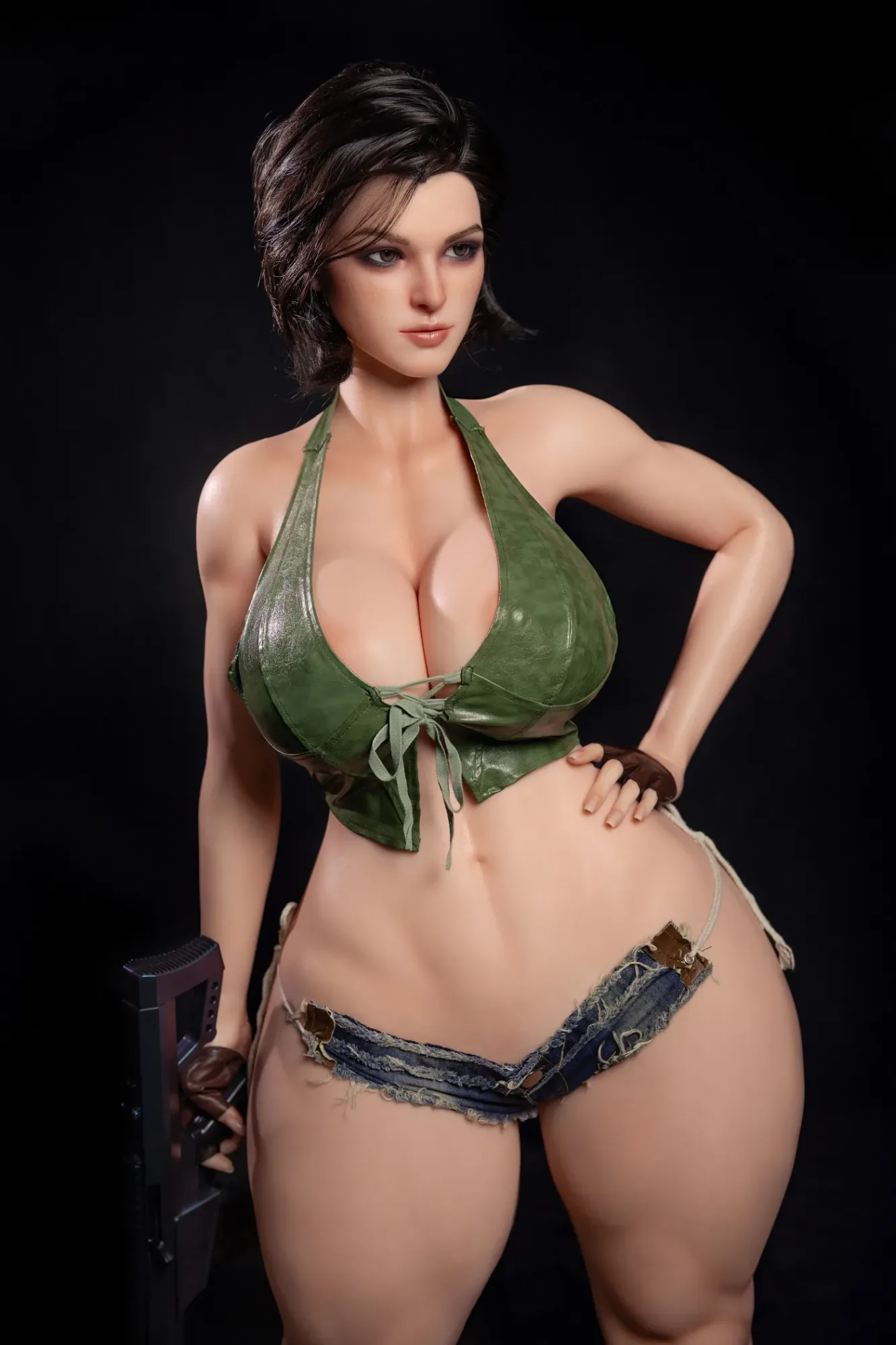 6YE | Mercy -5ft 5/165cm Muscular, Curvy Silicone Sex Doll with Gun-Wielding Poses