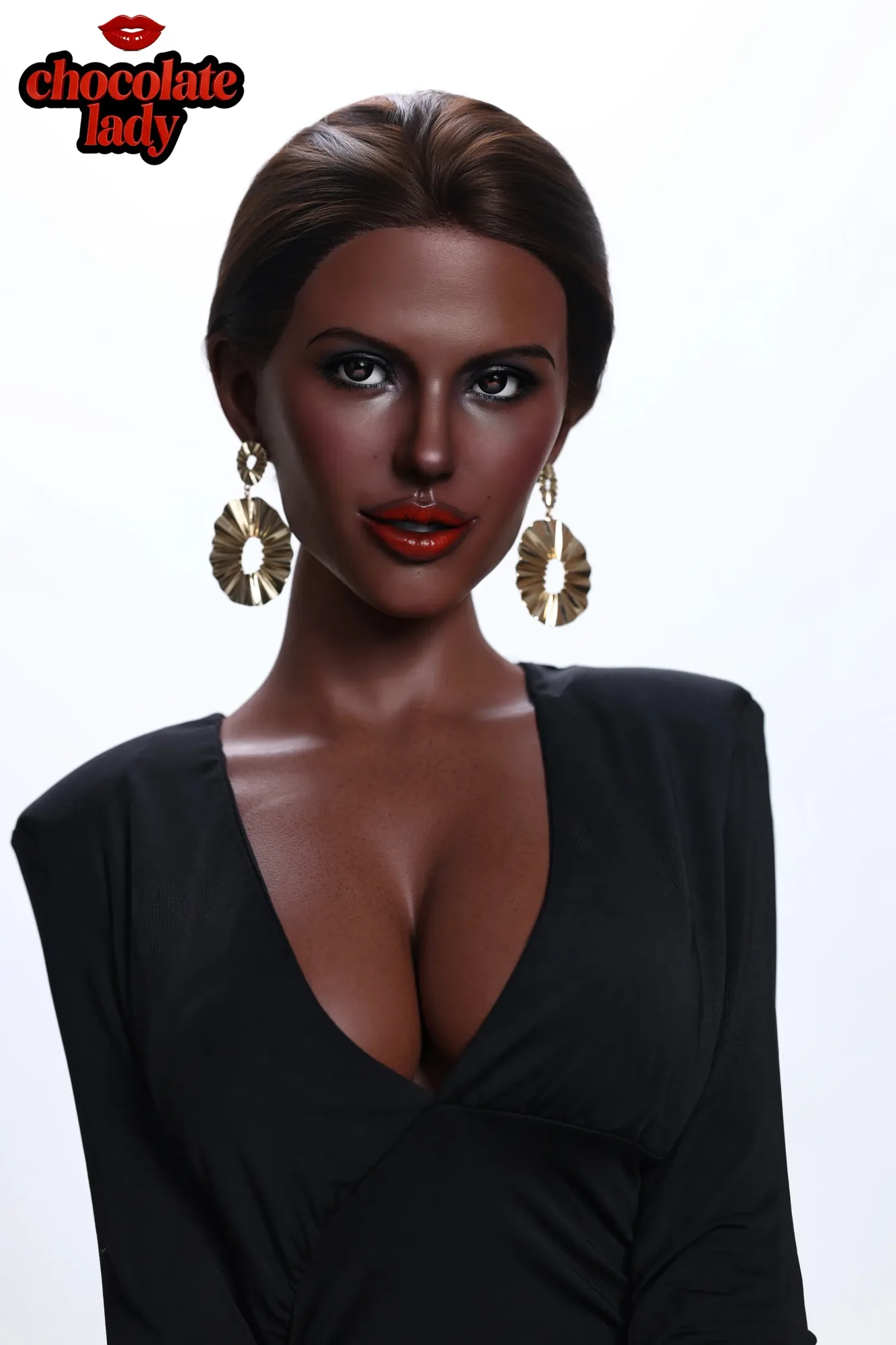 Chocolate Lady | Lena- 5ft4/166cm E Cup Black/Ebony Silicone Sex Doll view 4