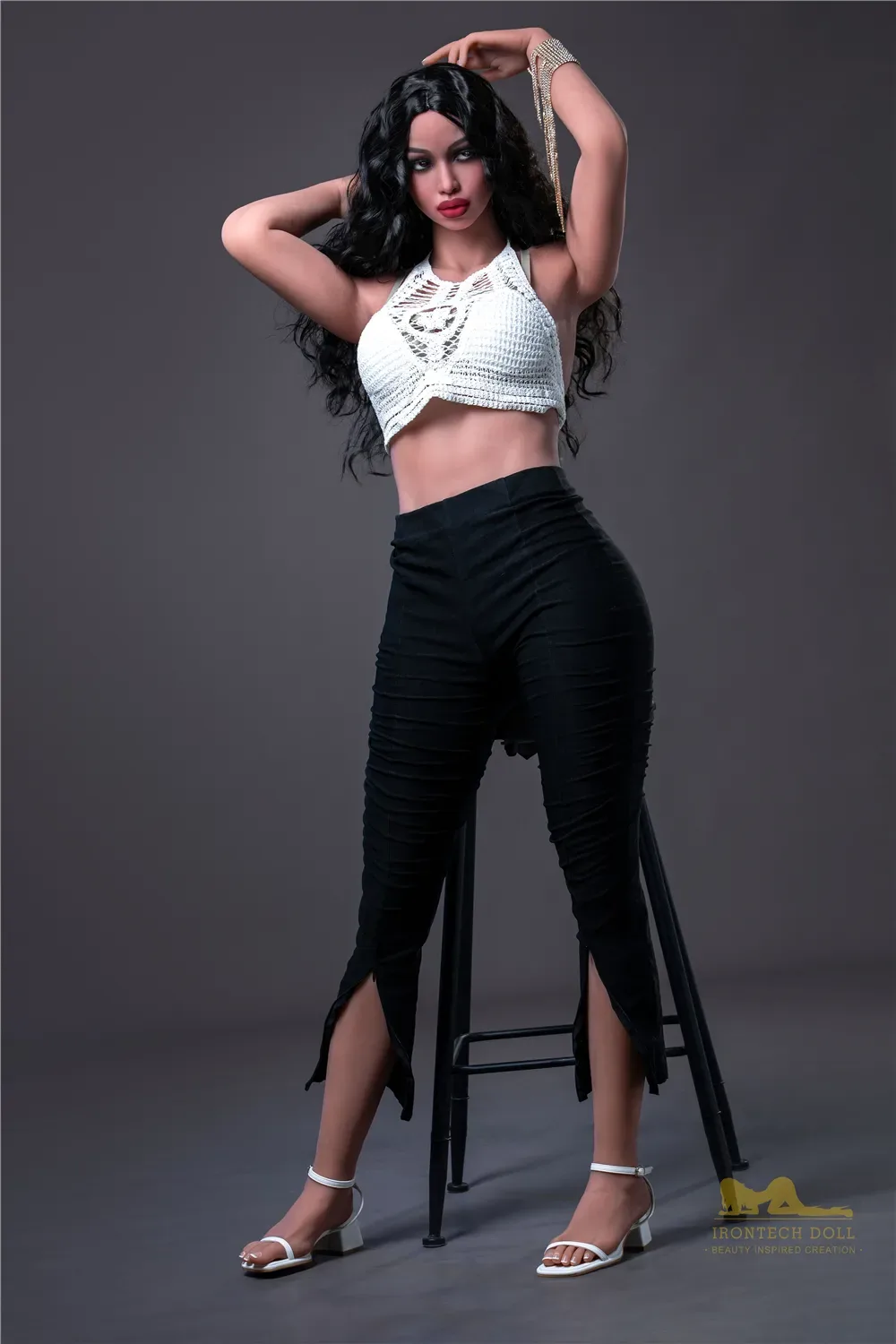 Irontech | Lora 5ft 7 /171cm Beautiful With Black Long Curly Hair Sex Doll view 5