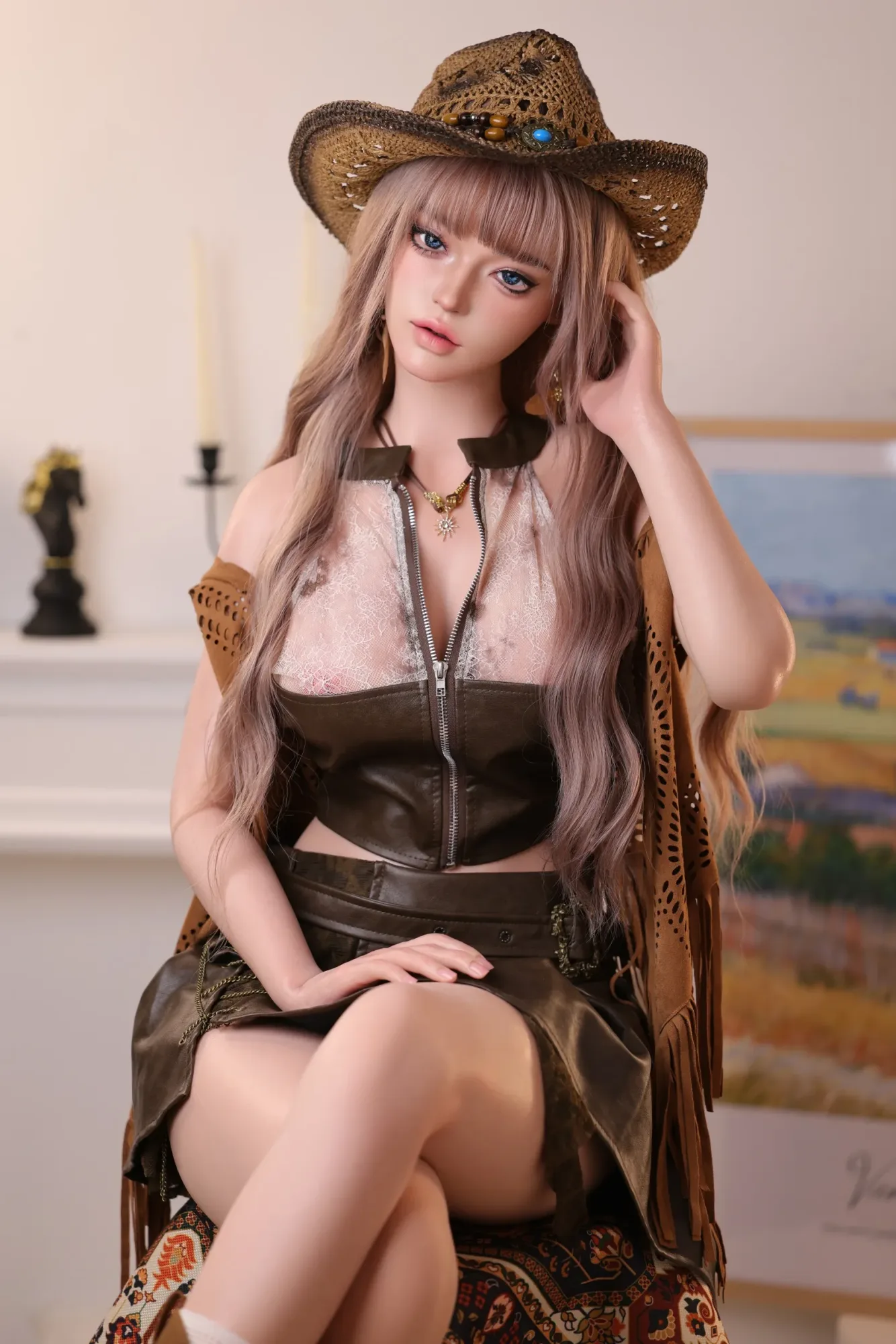 MZRAI Doll | Daisy -5ft 3/163cm Full Silicone Cowgirl Sex Doll, Head 0635
