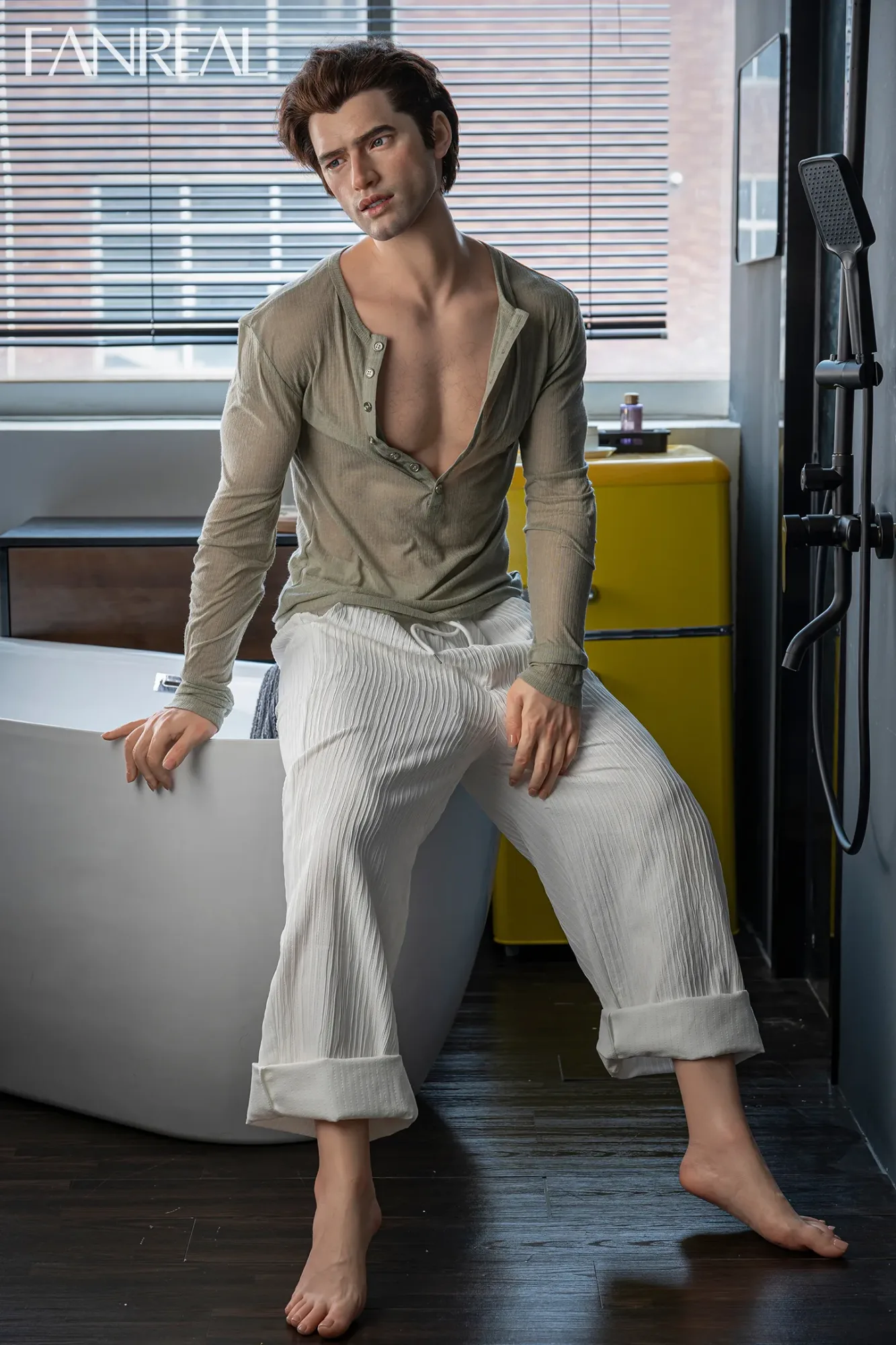 FanReal | Carter -5ft 8/173cm Slicked Back Hair Male Silicone Sex Doll view 3