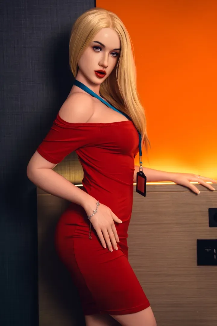 Orange In丨Maxine-5ft 5/165cm Movable Jaw Silicone Head Blonde Sex Doll view 3