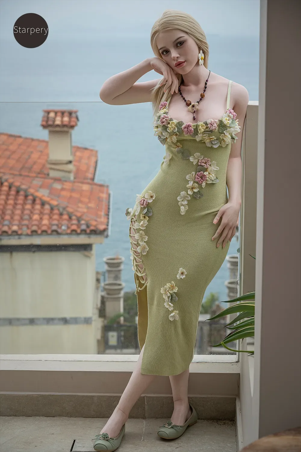 Starpery | Hedy -5ft 5/164cm D-Cup Golden Curly-Haired Silicone Sex Doll view 6
