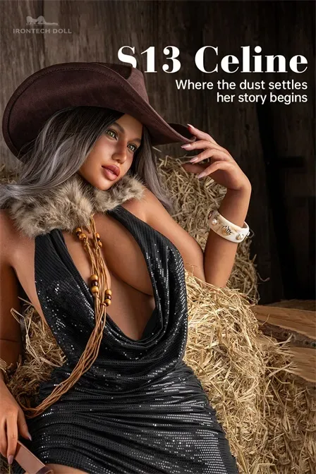 Irontech | Celine -5ft 4/164cm Dark Tanned Hourglass Type Silicone Sex Doll, ROS MAX Head S13