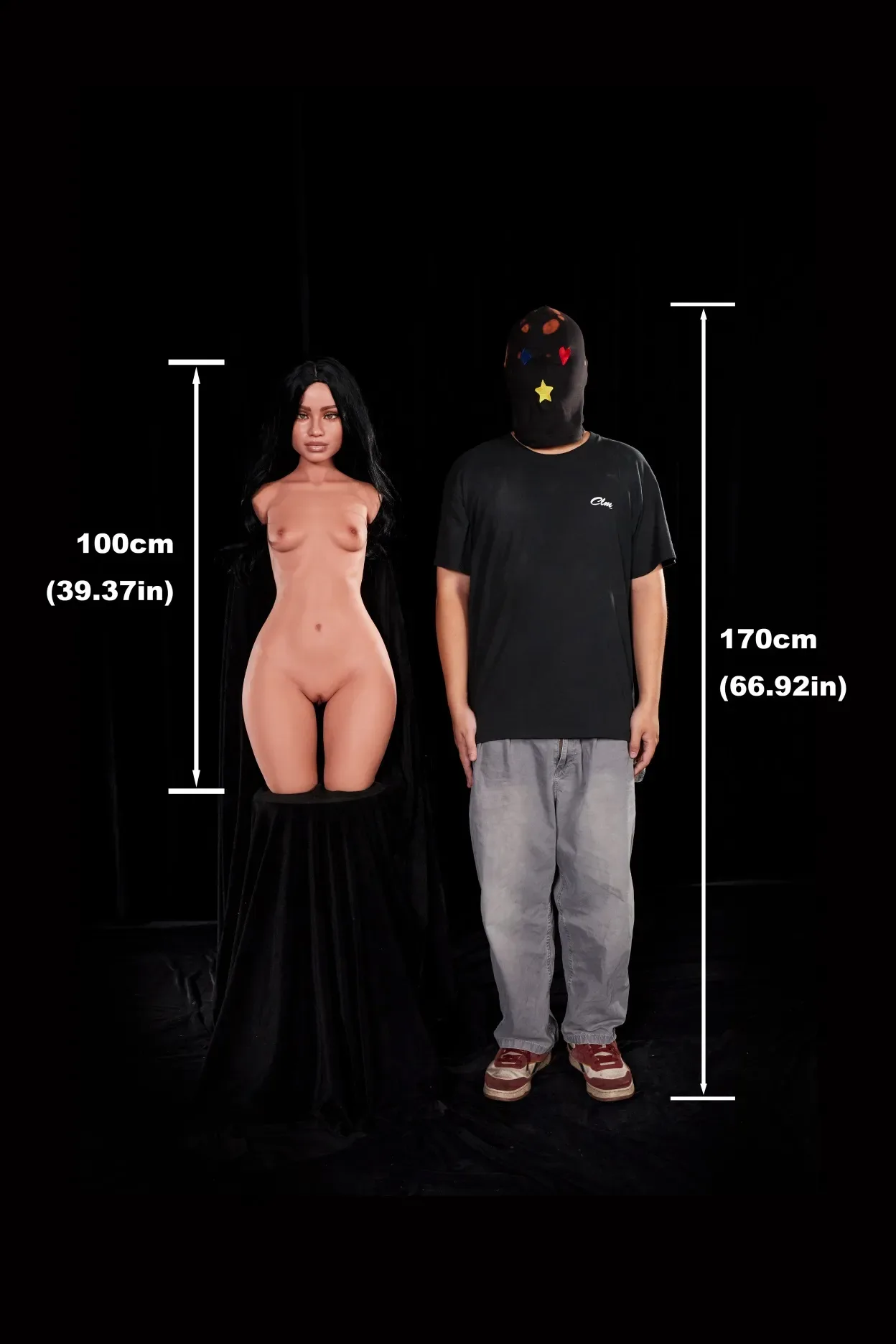 Climax Doll | 3ft 3/100cm A-Cup Ultra-Lightweight Silicone Sex Torso 881# With Head Raven, CLM ULW Series view 6