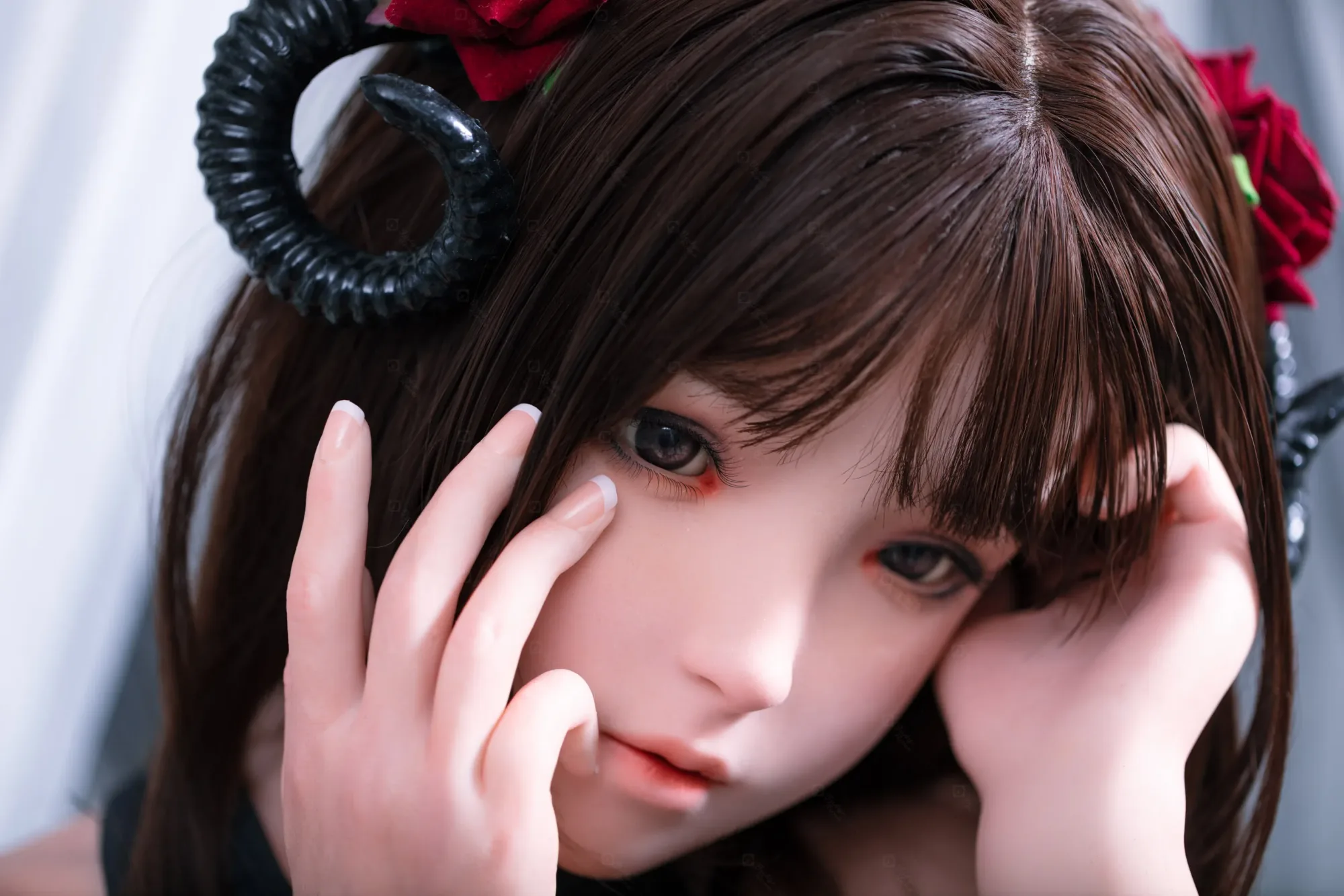 JR | Kiko - 4Ft 10(148cm) Japanese Black Devil Silicone Sex Doll view 4