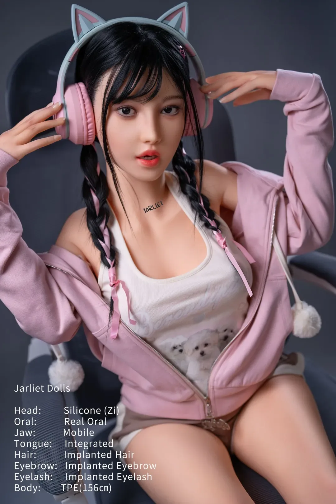 Jarliet | Zi -5ft 1/156cm ROS Silicone Head+TPE Body Braiding Sex Doll