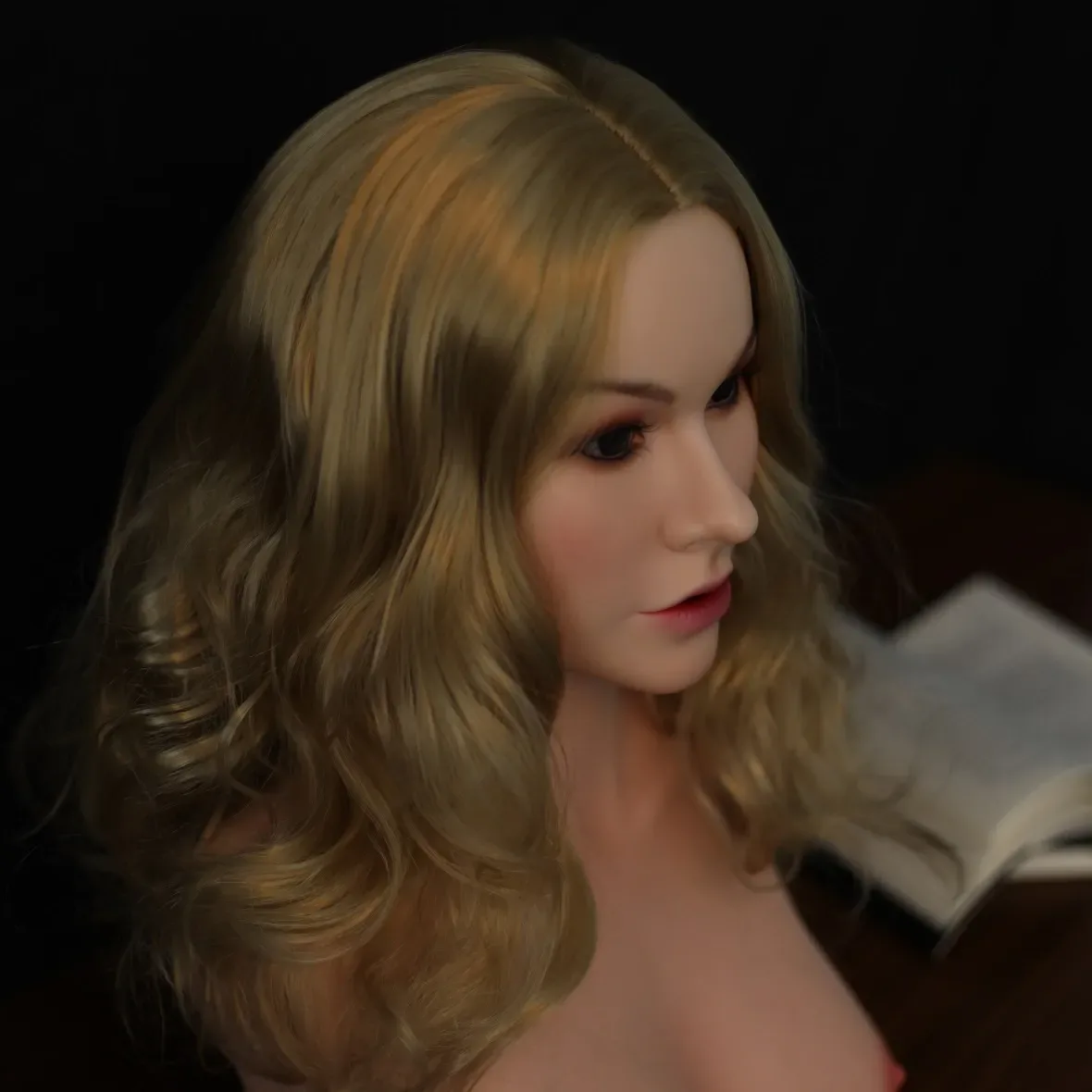 Orange In | Curly Hair Blonde Sex Doll Torso for Men view 5